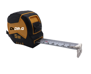 DIY 롤링 줄자 미터/인치 ABS 탄소강 블레이드 고무 케이스 양면 수동 잠금 5m - Product Image 1
