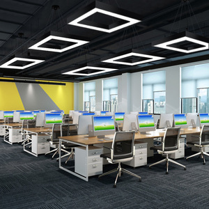 Lampu langit-langit LED liontin bentuk V linier kustom lampu Gym dan kantor dengan desain heksagonal untuk bengkel taman Hotel - Product Image 4