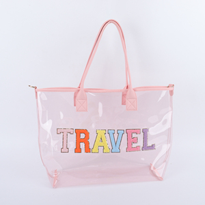 <b>Hot</b> Selling Women's Large Capacity Clear PVC Tote <b>Bag</b> Waterproof Summer Autumn Winter Beach Handbag Custom Travel Embroidery - Product Image 6