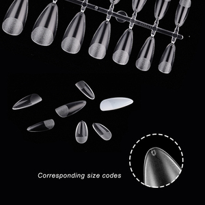 500 faux ongles transparents naturels à presser, formes cercueil, ovales, amande, couverture complète, en ABS acrylique, kit d'extension pour manucure de salon - Product Image 1