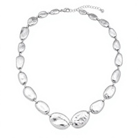 Collier chaîne à maillons martelés personnalisé en métal pour femme, cadeau de fête