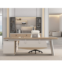 Table et chaise de bureau exécutif modernes et durables en bois avec rangement mural pour usage domestique/commercial