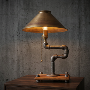 Lámpara de Mesa Industrial Moderna con Pantalla de Metal en Forma de Cono, Base E27, Color Beige, LED Ecológica para Iluminación Decorativa de Sala de Estar - Product Image 3
