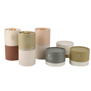 Custom Food Grade Recycled Cardboard Cylinder Loose Leaf Tea Coffee Packaging Box Round Black Kraft Paper Tube Packaging
