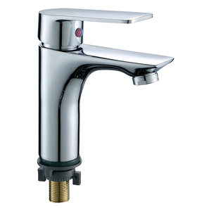 Robinet de lavabo monocommande chromé à montage sur plan, avec cartouche céramique et activation par levage - Product Image 1
