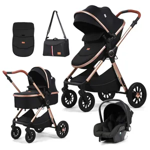 Coches Para Bebes。高級キャリッジベビーカーベビー4In1キンダーワーゲン折りたたみ式ベビーカー乳母車3In1カーシート付き