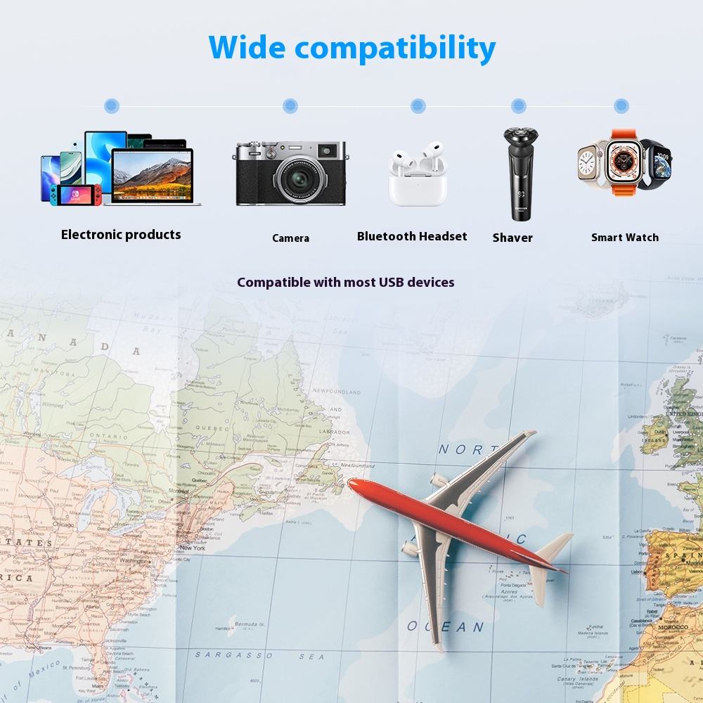 HONPNK European Standard 4-Outlet AC/DC Electric Plug Power Socket 2 USB Type C 18W PD Fast Charger EU/UK 5V/3A Fireproof