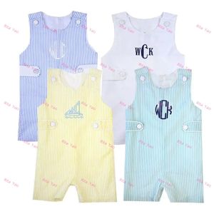 Vente en gros Robe de Pâques monogrammée pour enfants fille Robe à volants en seersucker jaune Tenue d'été pour petite fille Robe pour bébé fille 2026 - Product Image 5