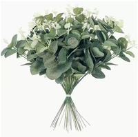 Simulasi Buket Tunggal Eucalyptus dengan Rumput Dekorasi Pernikahan Rangkaian Bunga Pemandangan Daun Eucalyptus