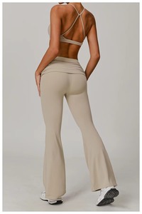 Short de gymnastique de yoga de haute qualité pour femmes taille supérieure personnalisable taille moyenne ensemble de fitness 2 pièces Spandex/Nylon évacuant la transpiration - Product Image 6