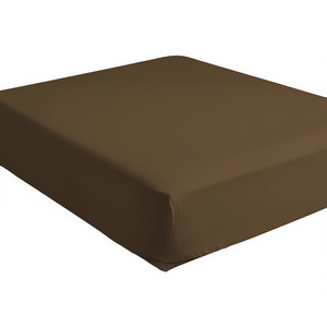 Sábana Ajustable 100% Algodón Marrón 120x200cm Tamaño Cama Italiana - Product Image 3