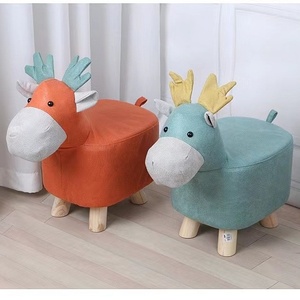 Hiện Đại Sáng Tạo Phim Hoạt Hình Động Vật Băng Ghế Dự Bị Ottoman Rắn Gỗ Thấp Giày Thay Đổi Phân Cho Nhà Trẻ Em Của Nhỏ Phân Miễn Phí Vận Chuyển - Product Image 4