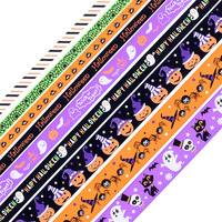Cinta de Halloween, cinta de grogrén con diseños de arañas y fantasmas para manualidades, envoltura de regalos, fiestas y decoración del hogar