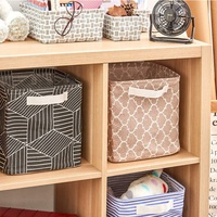 Ensemble de 6 paniers de rangement pliables, superposables, avec poignées pour la salle de bain, les étagères et la crèche