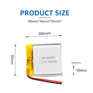 Batteries rechargeables portatives d'ion de lithium de petite poche de 3.7V/750mah pour le modèle de l'électronique grand public 903030 - Product Image 6