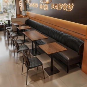 Juegos de Mesa y Sillas de Comedor Industriales <span class=keywords><strong>Retro</strong></span>, Muebles de Lujo para Bar de Sushi, Sofá de Cuero para Restaurante de Comida Rápida - Product Image 1