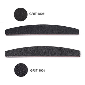Vente en gros de lime à ongles double face noire demi-lune rectangle droite et incurvée lime à ongles EVA noyau rouge personnalisé - Product Image 4