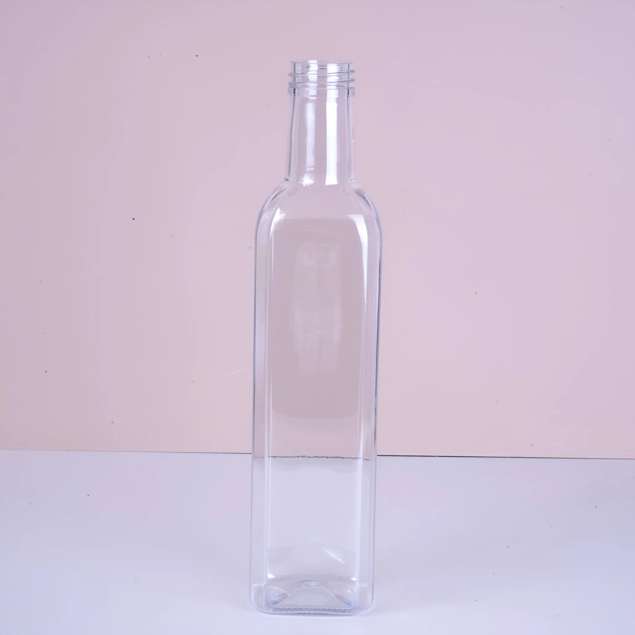 Özel 250/500/750/1000ml gıda sınıfı PET plastik zeytinyağı kare şişe şeffaf boş sirke şişesi