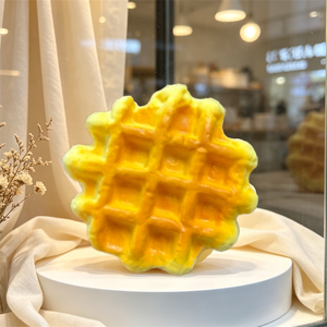 Gaufre belge ronde de 4,3 pouces, fausse gaufre moelleuse, accessoire de présentation, ornement pour photographie culinaire, vitrine de boulangerie, décoration artisanale DIY pour la maison - Product Image 5