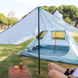 Palo per Tenda in Lega di Alluminio per Esterni, Supporto Ultra-Leggero Regolabile Telescopico, Modello RS225, Marca OEM, 1,2kg 65cm - Product Image 1