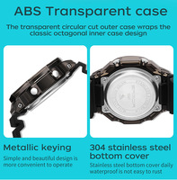 Montre SANDA pour homme 3341, sport, étanche 50 m, horloge numérique LED, montre-bracelet pour homme, Reloj, double affichage, montres à quartz multifonctionnelles
