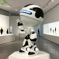 Sculpture de robot de dessin animé avec lumière LED personnalisée, statue décorative en résine FRP, style moderne, ornement, marque Maoping, cadeau d'affaires, décoration de la maison