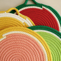 Napperons ronds en corde de coton tressée pour table de cuisine et salle à manger, isolants thermiques, vente en gros