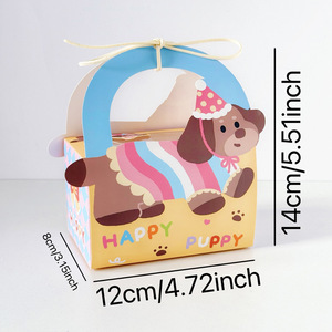 愛らしい子犬のフェイスベーカリーボックス-犬の恋人の誕生日パーティー & ペットをテーマにしたイベントに最適 - Product Image 5