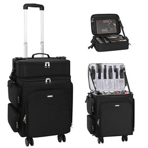 Maleta de Maquillaje con Ruedas <span class=keywords><strong>2</strong></span> en 1 Relavel, Bolsa de Estilista, Organizador de Almacenamiento para Maquilladores, Maleta con Ruedas Giratorias de 360° °   Ruedas Giratorias - Product Image 2