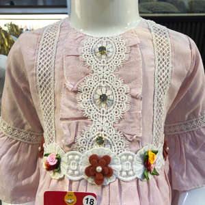 Lacci in cotone abito per le ragazze nuovo cotone di estate collezione di abiti <span class=keywords><strong>2020</strong></span> bordo lacci in cotone abito - Product Image 2