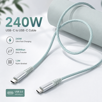 Nouveau câble de charge rapide USB-C vers USB-C 240W 2026, PD 48V 5A, USB 2.0, tressé en nylon, cordon de données Type-C pour ordinateur portable et téléphone, OEM ODM