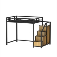 New Design School Schlafsaal Verwenden Sie Schlafzimmer möbel Modern Metal Queen Frame Etagen bett mit Treppe