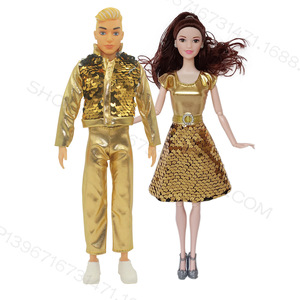 Nouveauté 2024 : Ensemble de vêtements pour poupées de <span class=keywords><strong>30</strong></span> <span class=keywords><strong>cm</strong></span>, costume perlé tendance pour couple, jouets de maison de poupée, cadeaux pour enfants - Product Image 2