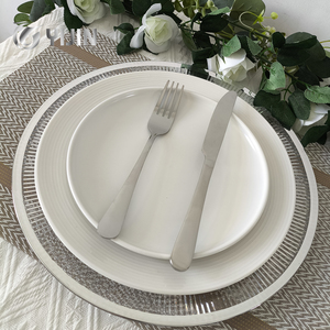 Bán Buôn Thanh Lịch Vàng Nhựa Sạc Tấm Bảng Bạc Tấm Sạc Cho Trang Trí Đám Cưới-Gói 100 - Product Image 2