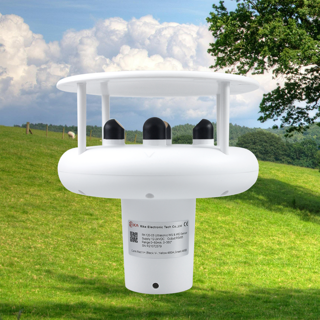 RK120-03 Hot Selling High Accuracy Precise Components Stable Ultrasonic Anemometer Wind Speed Direction Sensor With Auto Heating
