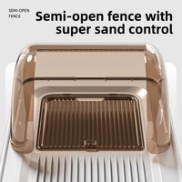 Bac à litière pour chat haut de gamme, taille extra-large, entièrement fermé, anti-éclaboussures, isolation des odeurs, design surélevé, carré, en plastique PP