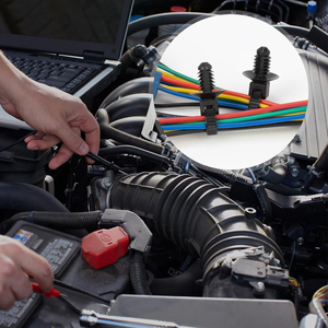 Прямая Продажа с завода, 100 шт. в упаковке, универсальные автомобильные кабельные стяжки с застежкой-молнией, держатель для стяжек с булавкой и кнопкой - Product Image 6