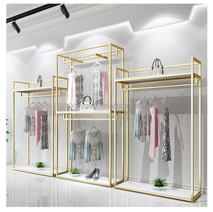 Nordic Iron Suit Hanger Corrosion Protection Women's Side Hanging Clothing Display Rack for Floor Store <strong>Shelving</strong> - Product Image 1