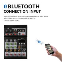 Console de mixage audio 4 canaux compacte avec interface USB/BT/MP3 pour DJ et production musicale en direct – Meilleures ventes