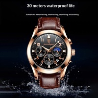 Nouvelle montre-bracelet de luxe pour homme en cuir, mouvement à quartz, boîtier en alliage 42 mm, cadran à aiguilles, épaisseur 10 mm, sportive, étanche et lumineuse