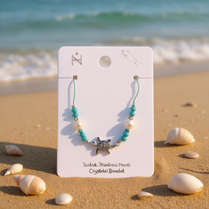 Bracciale Unisex in Acciaio Inossidabile con Perle e Cristalli a Forma di Tartaruga, Gioiello di Moda - Product Image 2