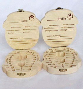 Scatola Portadenti in <span class=keywords><strong>Legno</strong></span> Personalizzata <span class=keywords><strong>per</strong></span> Inglese, Tedesco, Francese, Spagnolo, Scatola Ricordo <span class=keywords><strong>per</strong></span> Denti da Latte - Product Image 3