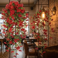 Plante artificielle suspendue en eucalyptus, fausse guirlande de fleurs violettes pour la décoration murale intérieure/extérieure, jardin, faite à la main pour la Saint-Valentin