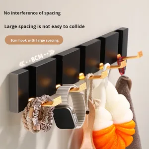 Airedel không có khoan vô hình treo móc có thể gập lại đơn Tier nhôm móc cho phòng tắm phòng ngủ nhà vệ sinh lối vào phòng khách sử dụng - Product Image 3