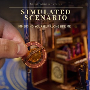 IIECREATE SL-25 Style <span class=keywords><strong>Mini</strong></span> Toy Magical Research Society DIY Book Nook LED Light Miniature Wood Doll House - Product Image 4