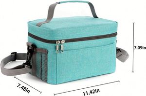 Bolsa de Almuerzo Aislada y Reutilizable para Hombres y Mujeres, Bolsa Térmica Impermeable para Alimentos, Congelable, con Correa de Hombro Ajustable - Product Image 4