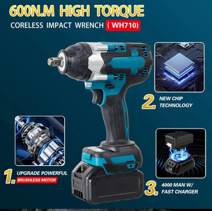 Llave Eléctrica <span class=keywords><strong>de</strong></span> Alto Torque para Reparación Automotriz, con Placa <span class=keywords><strong>de</strong></span> Carga sin Escobillas, Batería <span class=keywords><strong>de</strong></span> Litio <span class=keywords><strong>de</strong></span> 21V, <span class=keywords><strong>Pistola</strong></span> <span class=keywords><strong>de</strong></span> <span class=keywords><strong>Impacto</strong></span> <span class=keywords><strong>de</strong></span> Alta Resistencia - Product Image 4