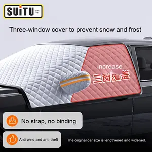 Tissu de couverture de neige en PE d'<span class=keywords><strong>hiver</strong></span> épaissi <span class=keywords><strong>Protection</strong></span> contre le gel du pare-brise anti-gel pour voitures à berline couverture de pare-neige de <span class=keywords><strong>voiture</strong></span> - Product Image 3