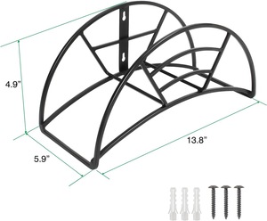 Support <span class=keywords><strong>tubulaire</strong></span> pour tuyau d'extérieur simple et robuste Support mural pour tuyau en métal noir Support de rangement pour tuyau Cintre pour jardin et cour - Product Image 2