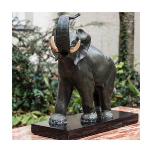 황금 행운의 코끼리 동상 좋은 행운 황동 코끼리 조각 홈 장식 야외 청동 금속 사용자 정의 아름다운 장식 - Product Image 6